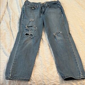 Stylish Blue Distressed Womens Capris